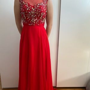 Size 2 Tiffany Designs red prom dress